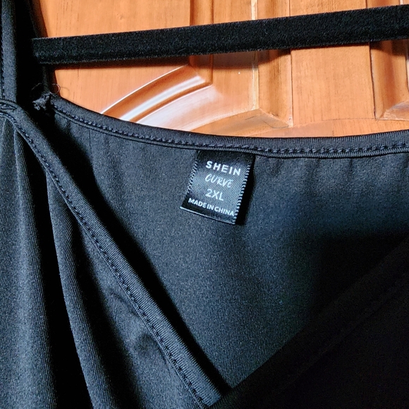 EUC Shein Black Cold Shoulder Bodysuit - Picture 4 of 7